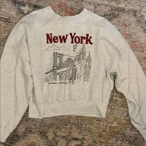 Abercrombie New York Graphic Gray Sweater